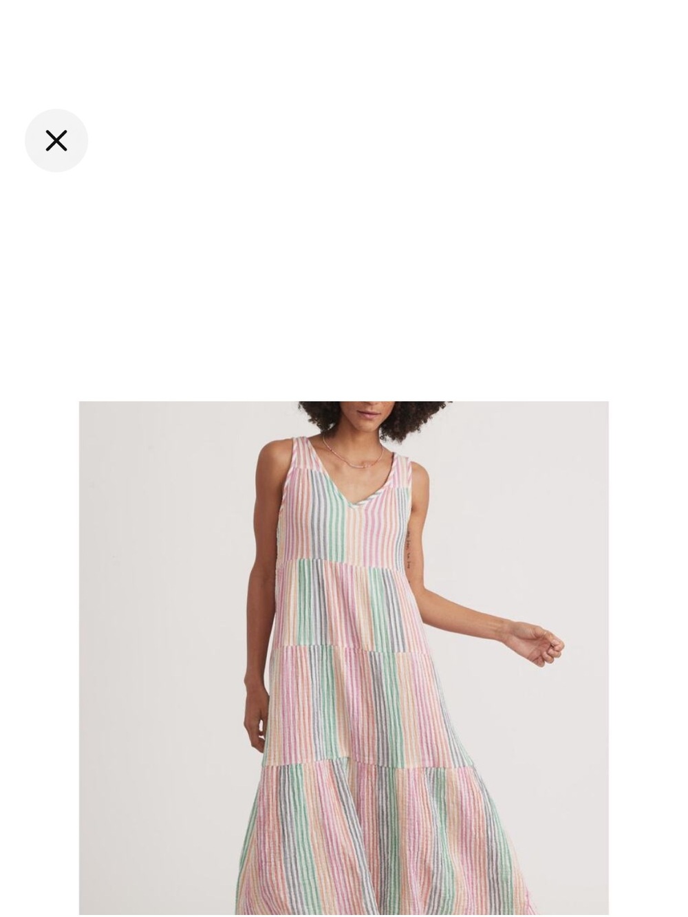 Marine Layer Corinne Rainbow Gauze Maxi Dress, Small